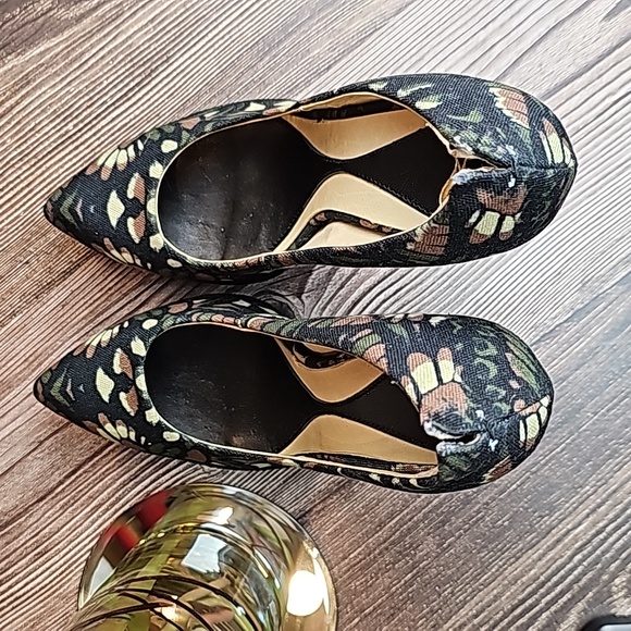 NEW AUTHENTIC ALEXANDER McQUEEN CAMOUFLAGE FLORAL PLATFORM HEELS - Picture 5 of 16